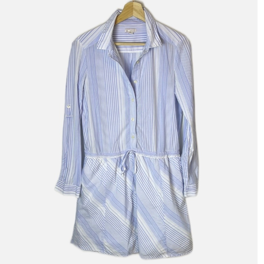 Gap Striped Roll Sleeve Shirt dress XS